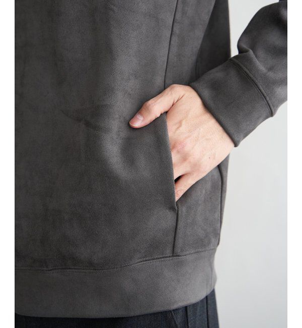 ikka「GOKU楽スエードハーフジップパーカ」|パーカー|