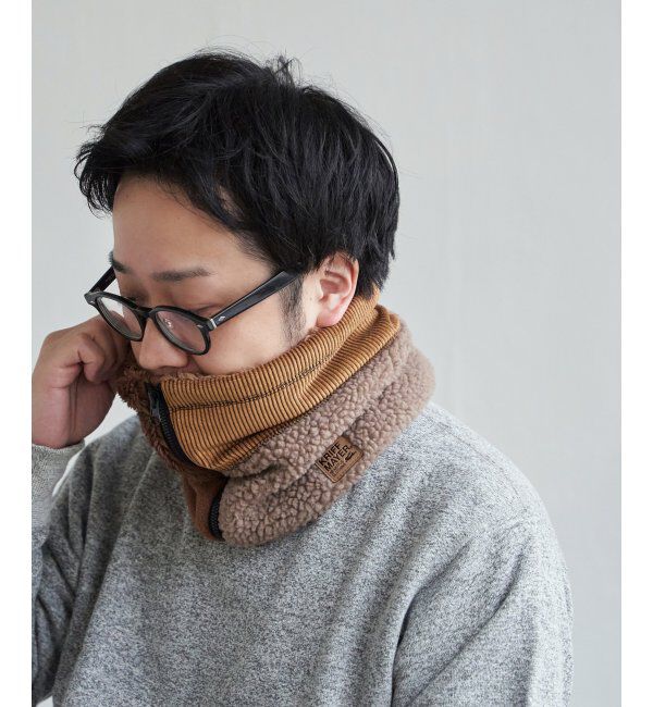 ikka「KRIFF MAYER 切替ネックウォーマー」|マフラー|ブラウン