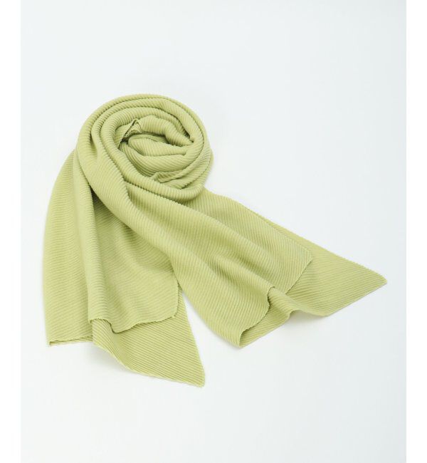 Lbc with Life「斜めプリーツストール」|マフラー|グリーン