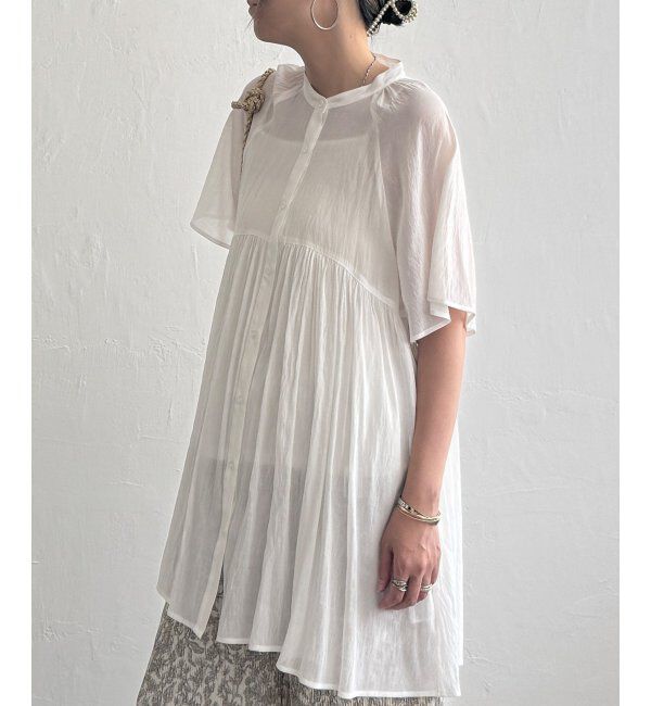 Lbc with Life「ティアードギャザーチュニック」|シャツ・ブラウス|ホワイト