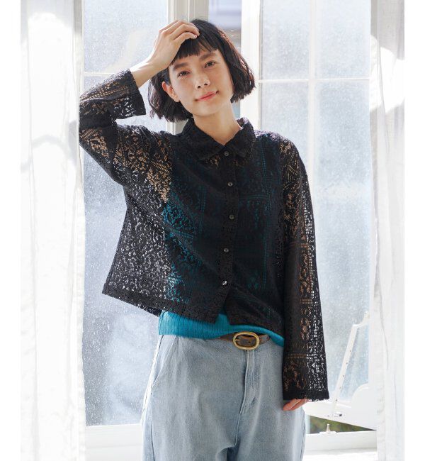 Lbc with Life「総レースシャツジャケット」|ブルゾン・スタジャン|