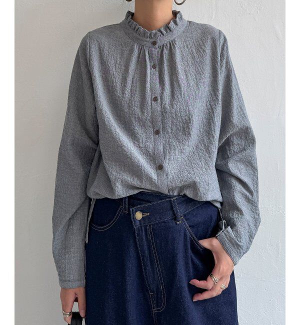 Lbc with Life「オーガニックコットン襟フリルブラウス」|シャツ・ブラウス|