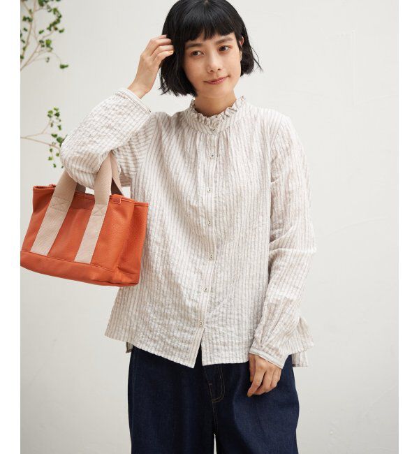 Lbc with Life「オーガニックコットン襟フリルブラウス」|シャツ・ブラウス|