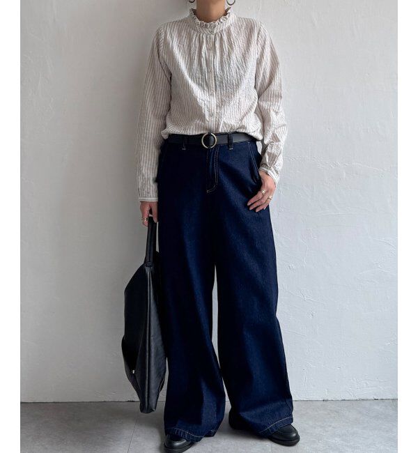 Lbc with Life「オーガニックコットン襟フリルブラウス」|シャツ・ブラウス|