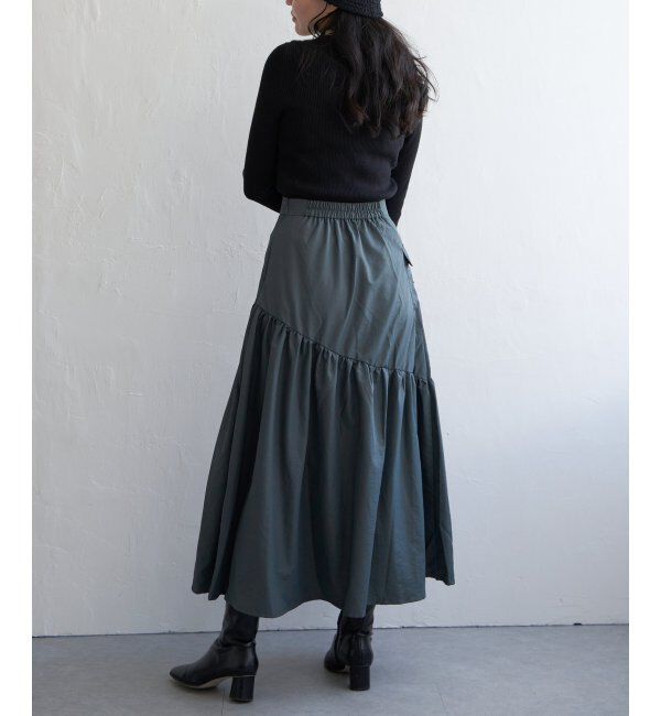 VENCE share style「ナイロンティアードミリタリースカート」|スカート|