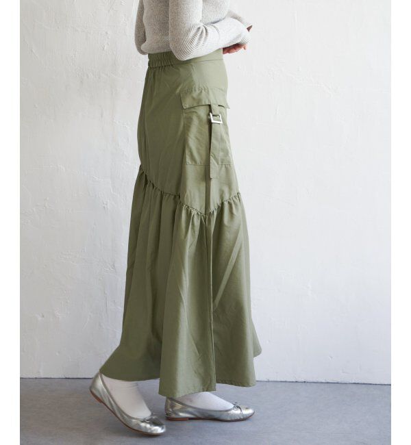 VENCE share style「ナイロンティアードミリタリースカート」|スカート|
