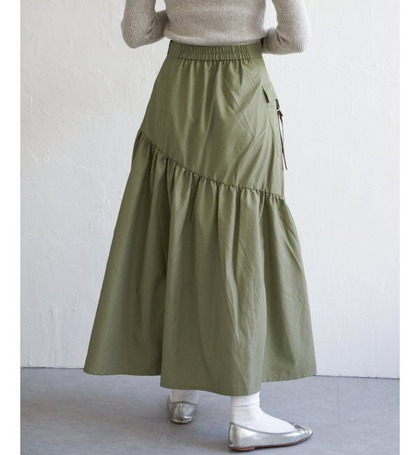 VENCE share style「ナイロンティアードミリタリースカート」|スカート|