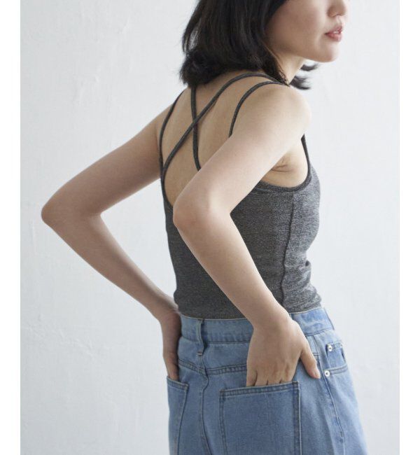 VENCE share style「ラメカットソーバッククロスキャミソール」|タンクトップ|