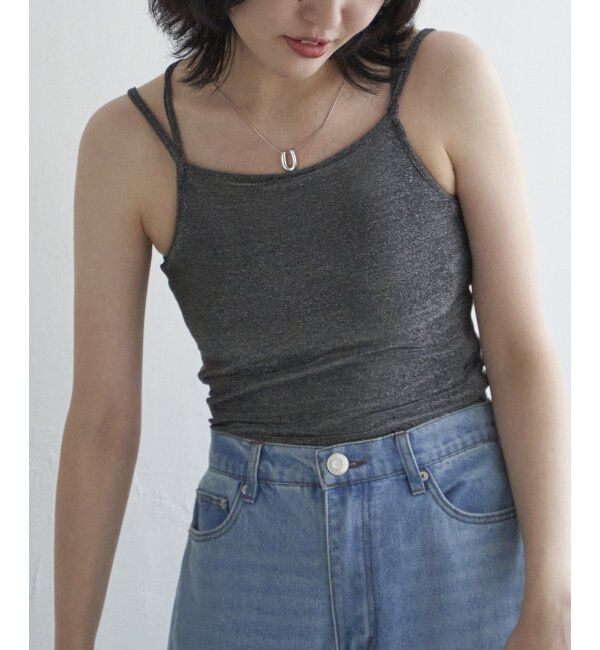 VENCE share style「ラメカットソーバッククロスキャミソール」|タンクトップ|