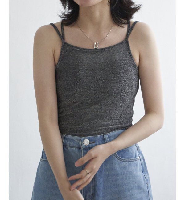 VENCE share style「ラメカットソーバッククロスキャミソール」|タンクトップ|