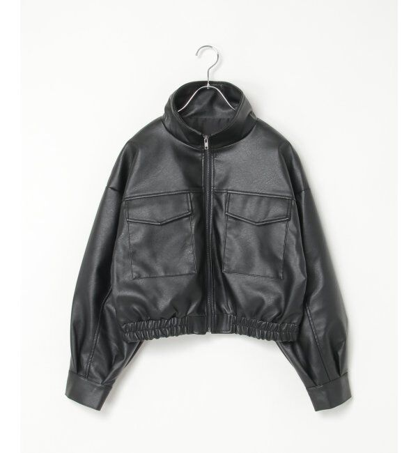 VENCE share style「合皮ショートジャケット」|ブルゾン・スタジャン|