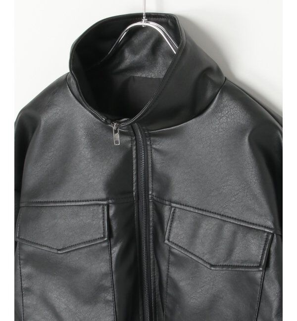 VENCE share style「合皮ショートジャケット」|ブルゾン・スタジャン|