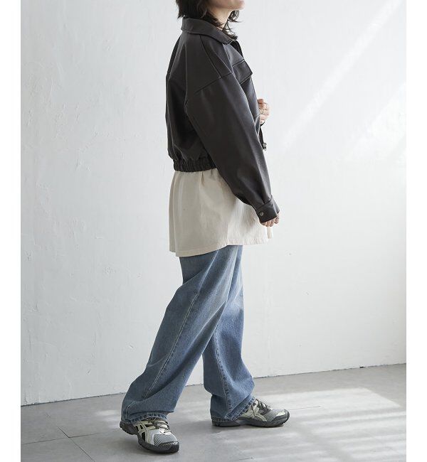 VENCE share style「合皮ショートジャケット」|ブルゾン・スタジャン|