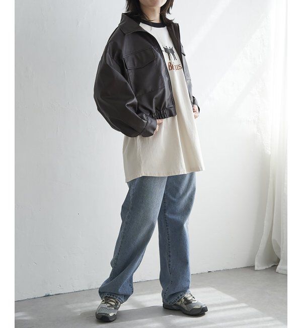 VENCE share style「合皮ショートジャケット」|ブルゾン・スタジャン|