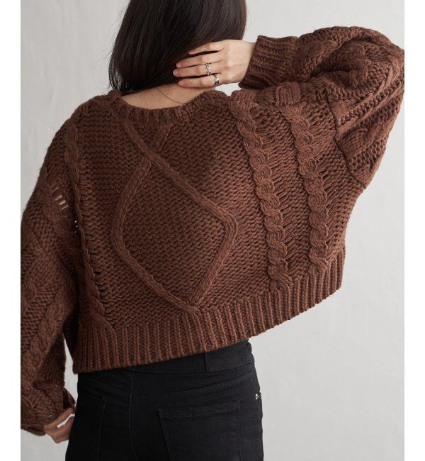 VENCE share style「ロービングケーブルショートプルオーバー」|ニット・セーター|