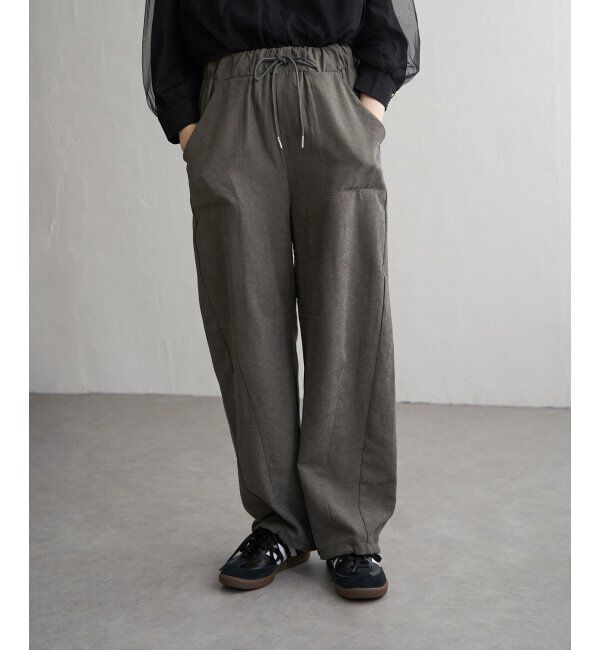 VENCE share style「ピーチワッシャーバレルパンツ」|デニム|ダークグレー