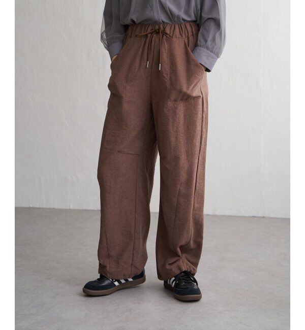 VENCE share style「ピーチワッシャーバレルパンツ」|デニム|ブラウン
