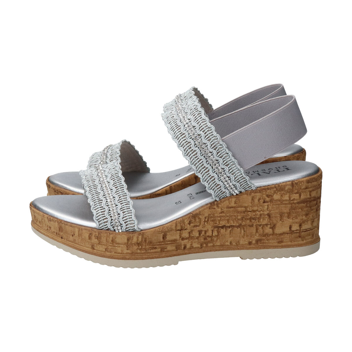 IMPORT SELECT「【ITALIAN SHOEMAKERS】ラインストーンリボン厚底サンダル」|サンダル|