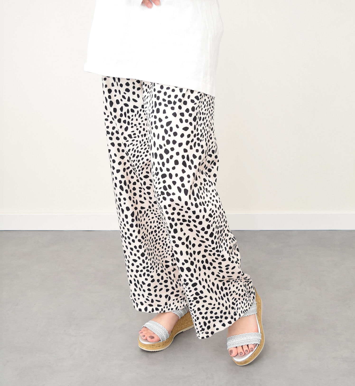 IMPORT SELECT「【ITALIAN SHOEMAKERS】ラインストーンリボン厚底サンダル」|サンダル|