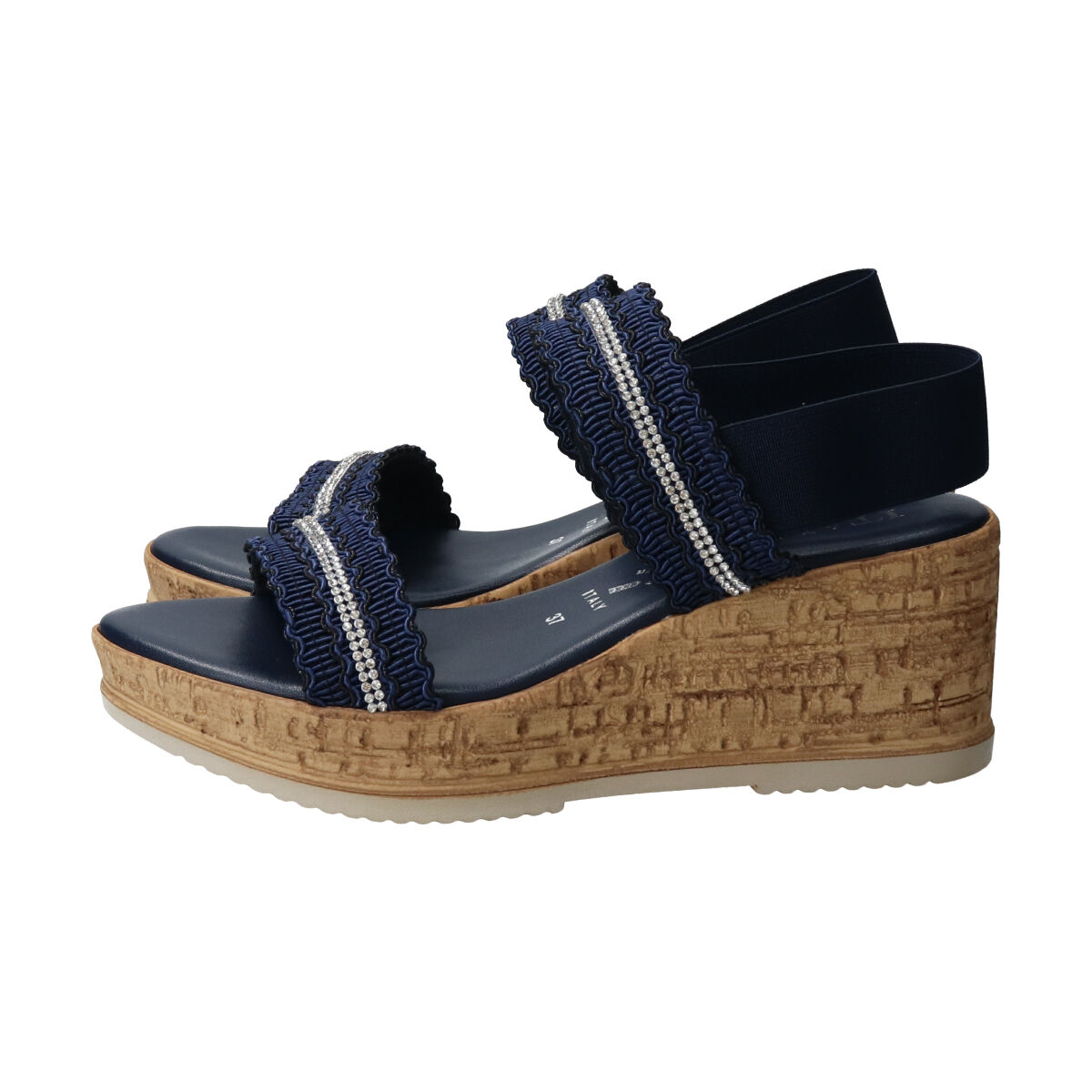 IMPORT SELECT「【ITALIAN SHOEMAKERS】ラインストーンリボン厚底サンダル」|サンダル|