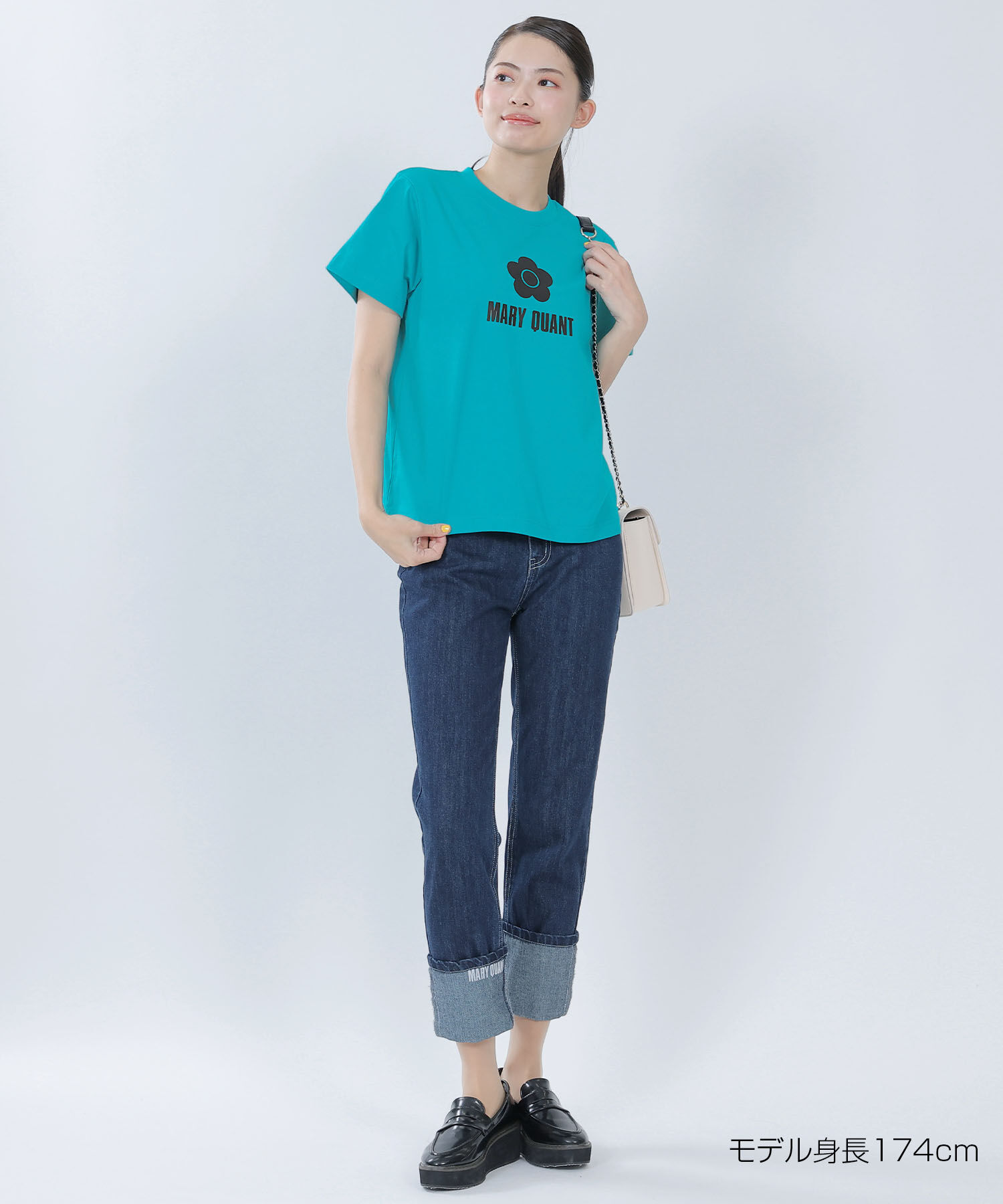 MARY QUANT「シンプルデイジーロゴ2 Tシャツ」|Tシャツ・カットソー|ブルー