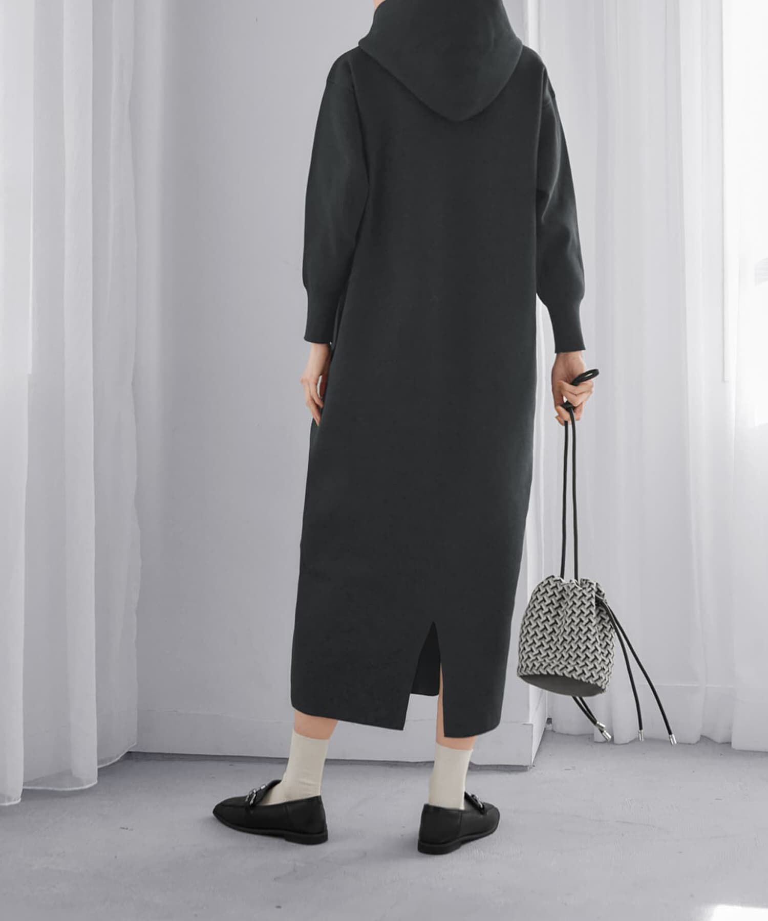  「ニットパーカーワンピースC」|ワンピース|