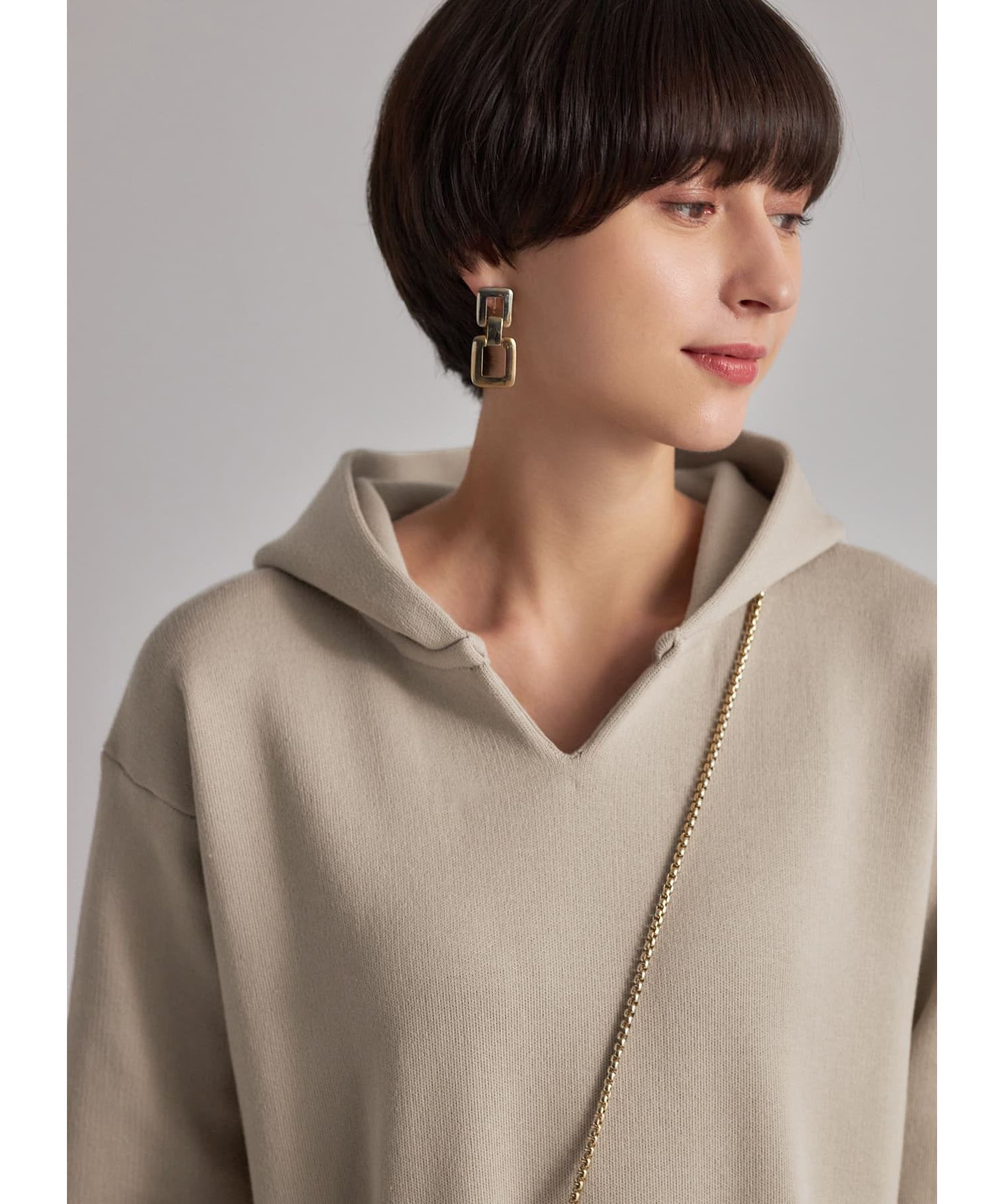  「ニットパーカーワンピースC」|ワンピース|