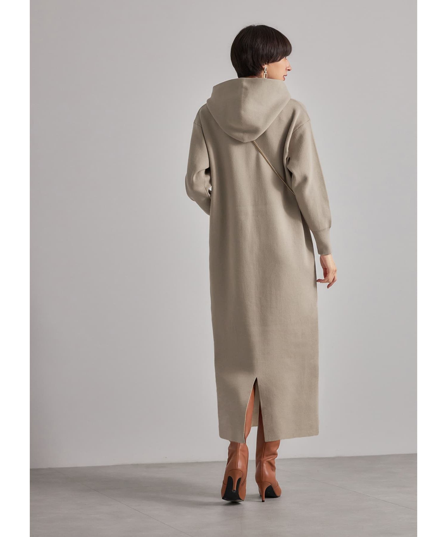  「ニットパーカーワンピースC」|ワンピース|