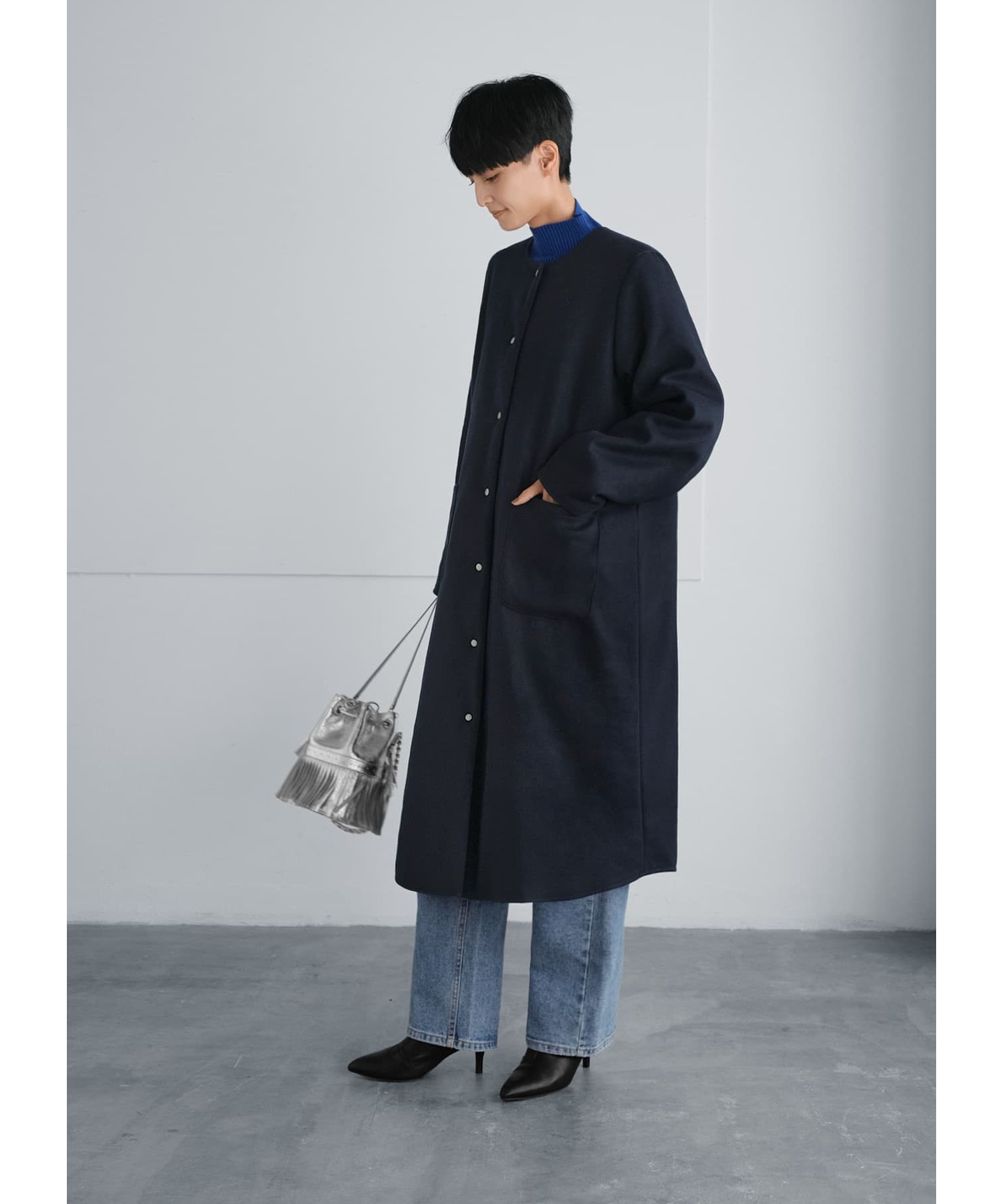 STYLE DELI「リバーシブルキルティングコート」|ノーカラーコート|