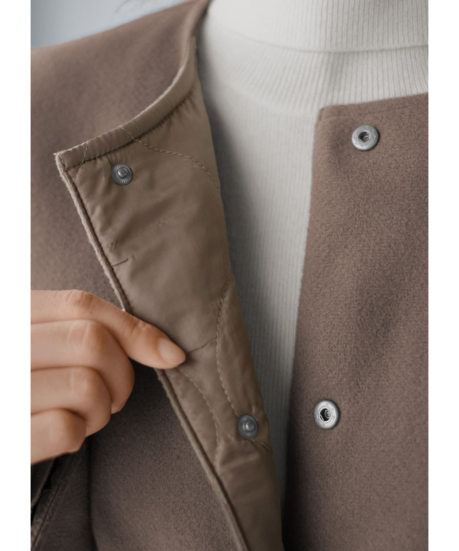 STYLE DELI「リバーシブルキルティングコート」|ノーカラーコート|