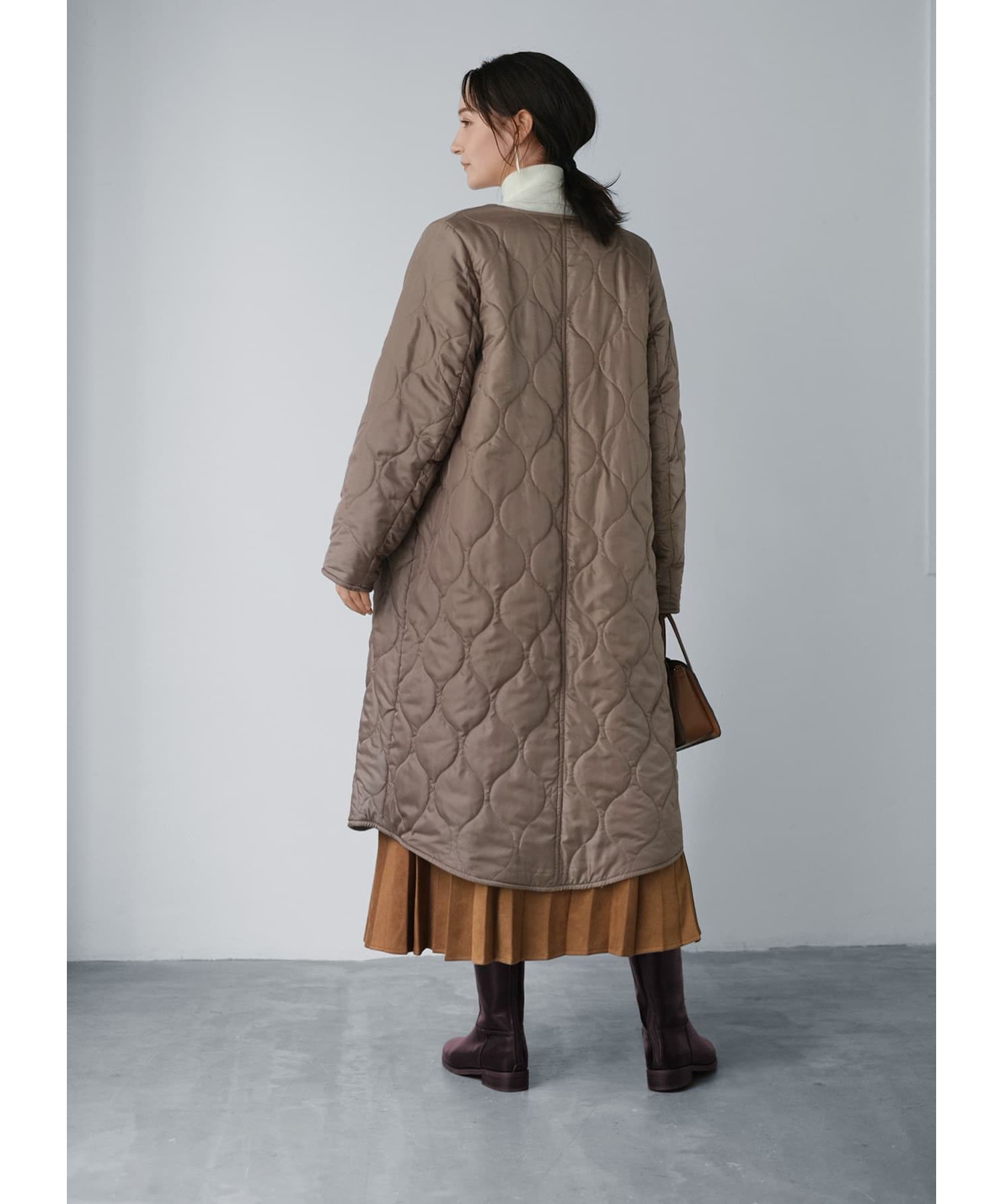 STYLE DELI「リバーシブルキルティングコート」|ノーカラーコート|