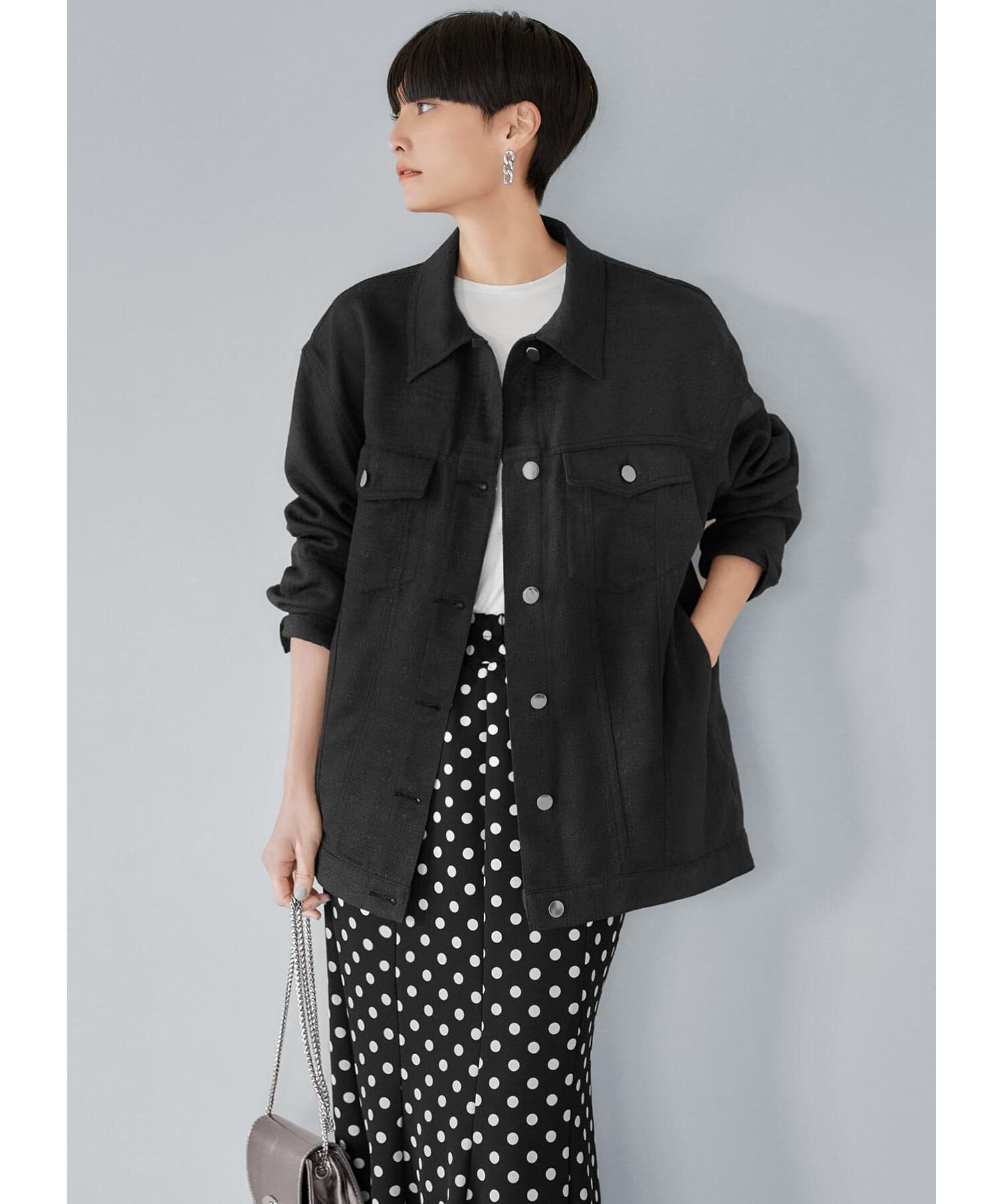 STYLE DELI「【LUXE】ライトツイードGジャン型ジャケット」|その他|ブラック