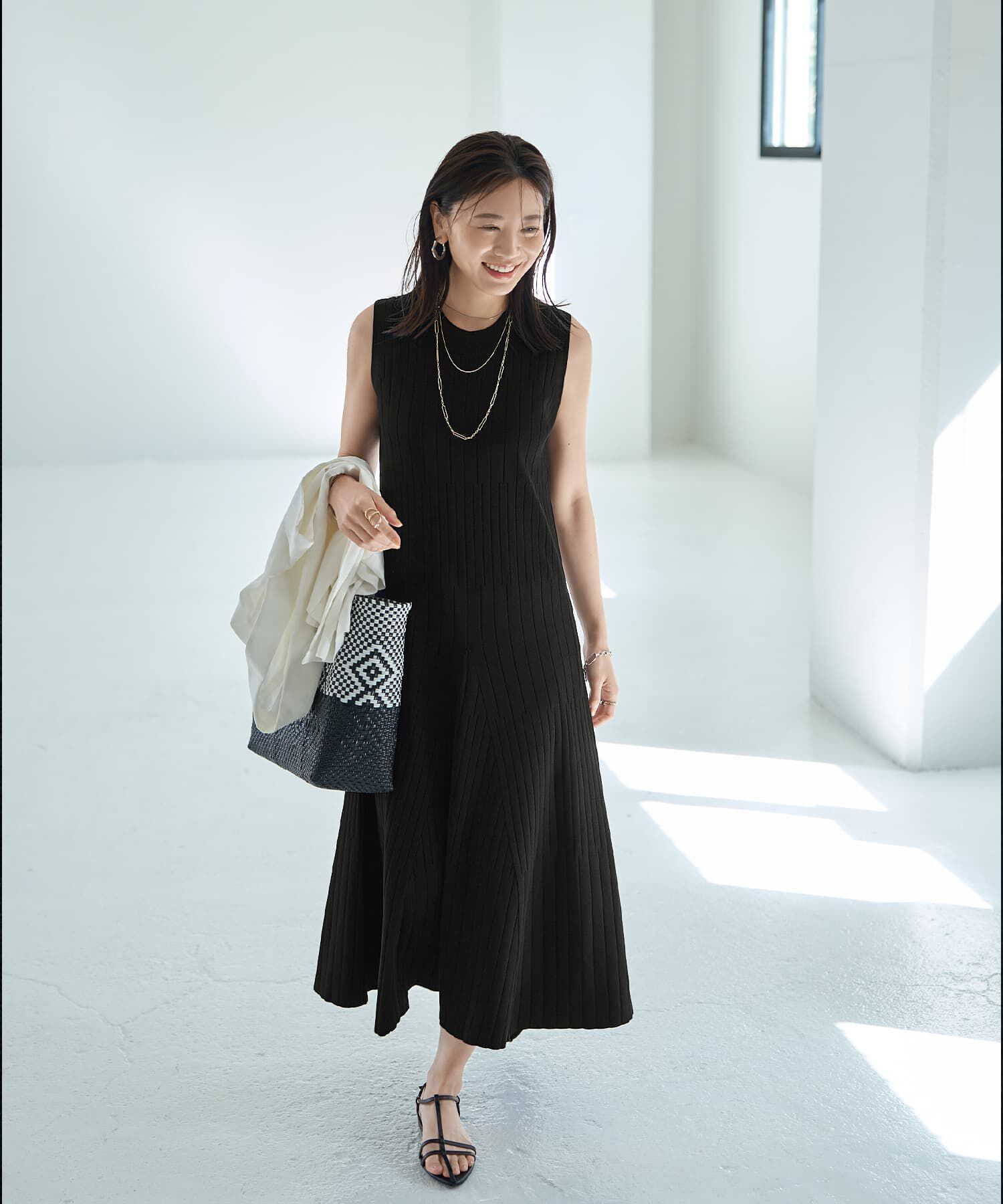 STYLE DELI「【LUXE】パネル編みフレアワンピース」|ワンピース|