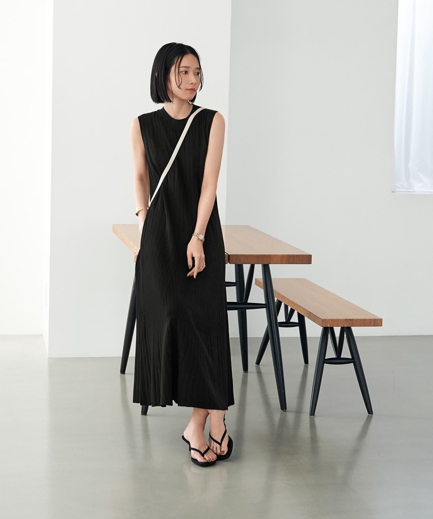 STYLE DELI「【LUXE】パネル編みフレアワンピース」|ワンピース|