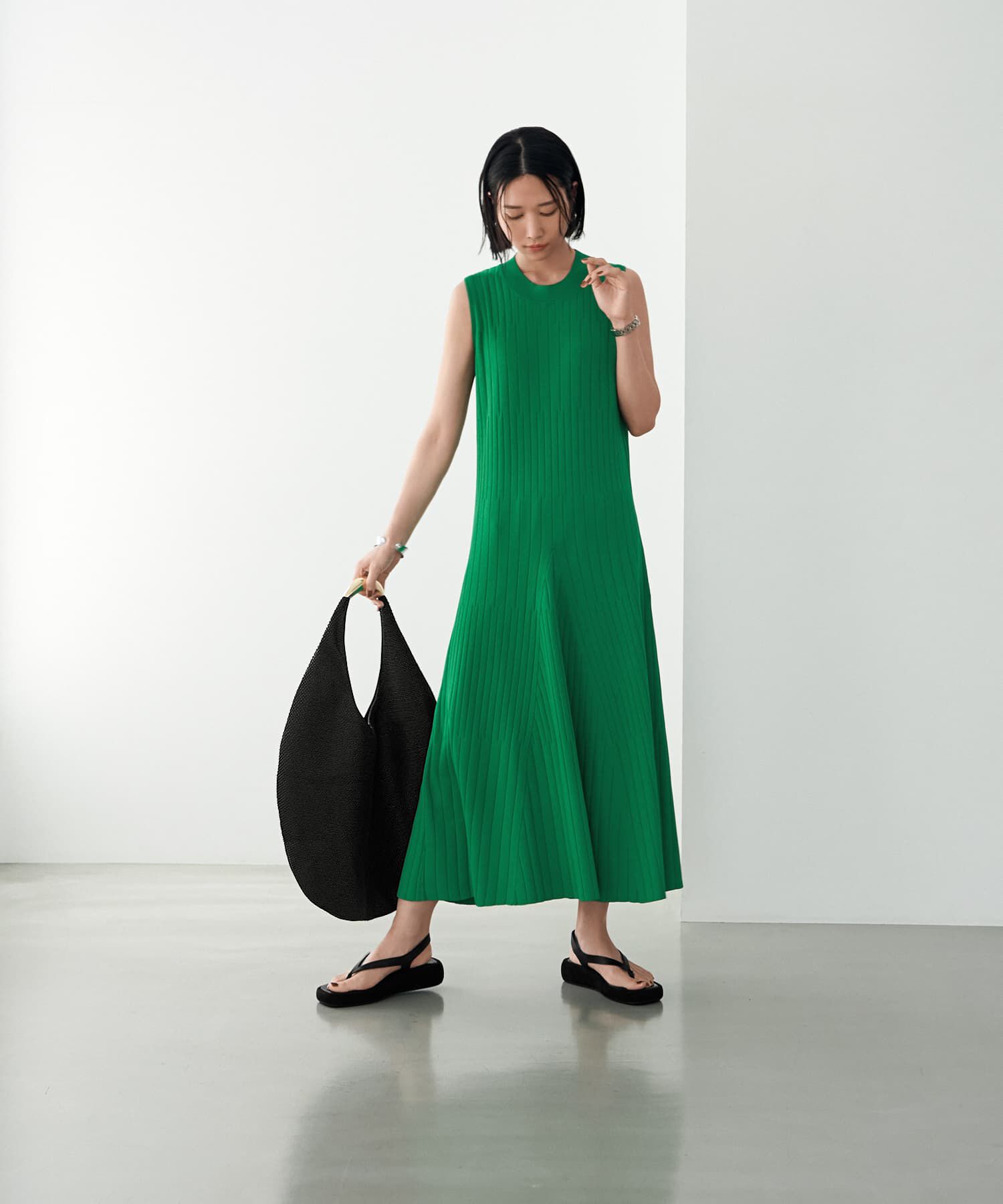 STYLE DELI「【LUXE】パネル編みフレアワンピース」|ワンピース|