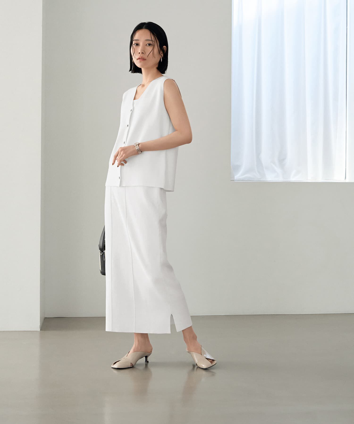 STYLE DELI「【LUXE】シャリ感ソウバリニットスカート」|タイト|