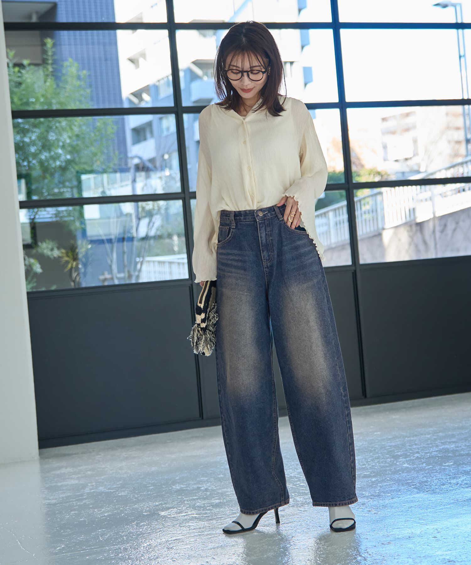 STYLE DELI「ユーズドライクワイドデニム」|デニム|