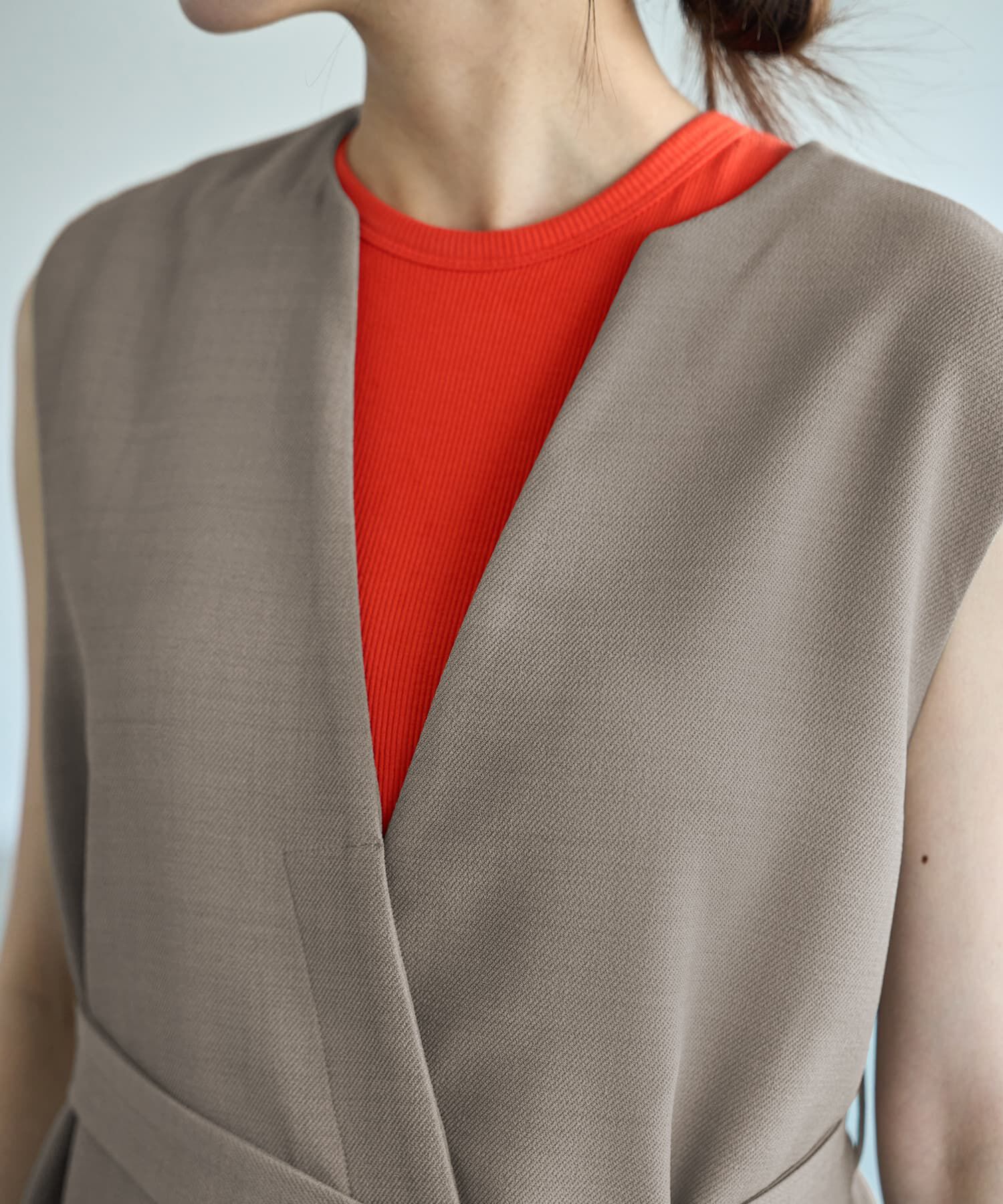 STYLE DELI「【LUXE】フロントカーブロングジレ」|ベスト・ジレ|