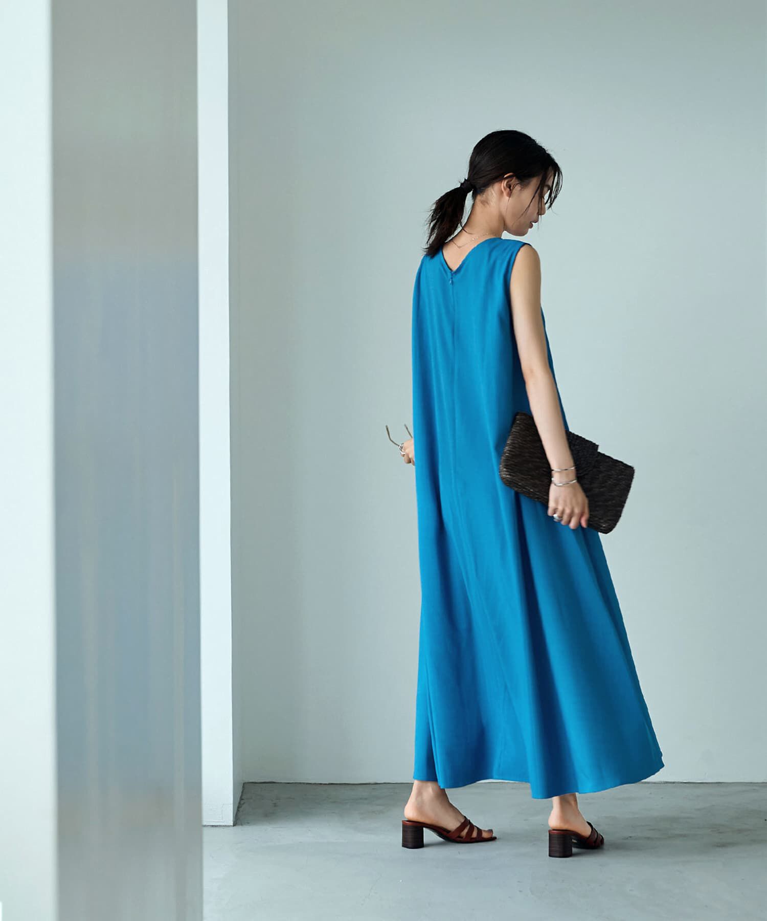 STYLE DELI「【Psize】マキシ丈タックフレアワンピース」|ワンピース|