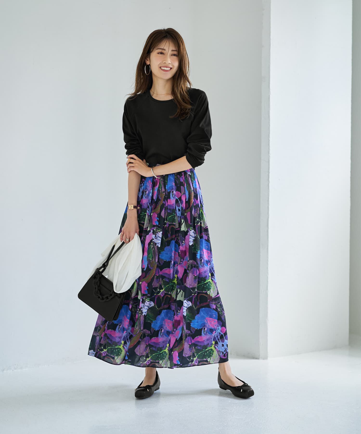 STYLE DELI「【LUXE】リゾートフラワー柄フレアスカート」|スカート|