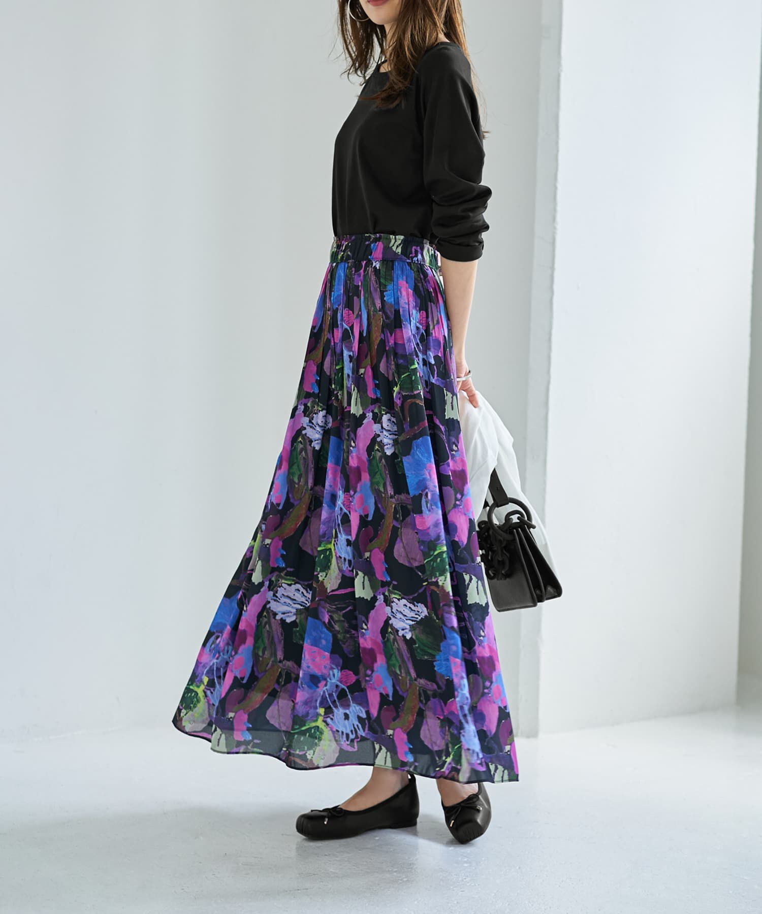 STYLE DELI「【LUXE】リゾートフラワー柄フレアスカート」|スカート|