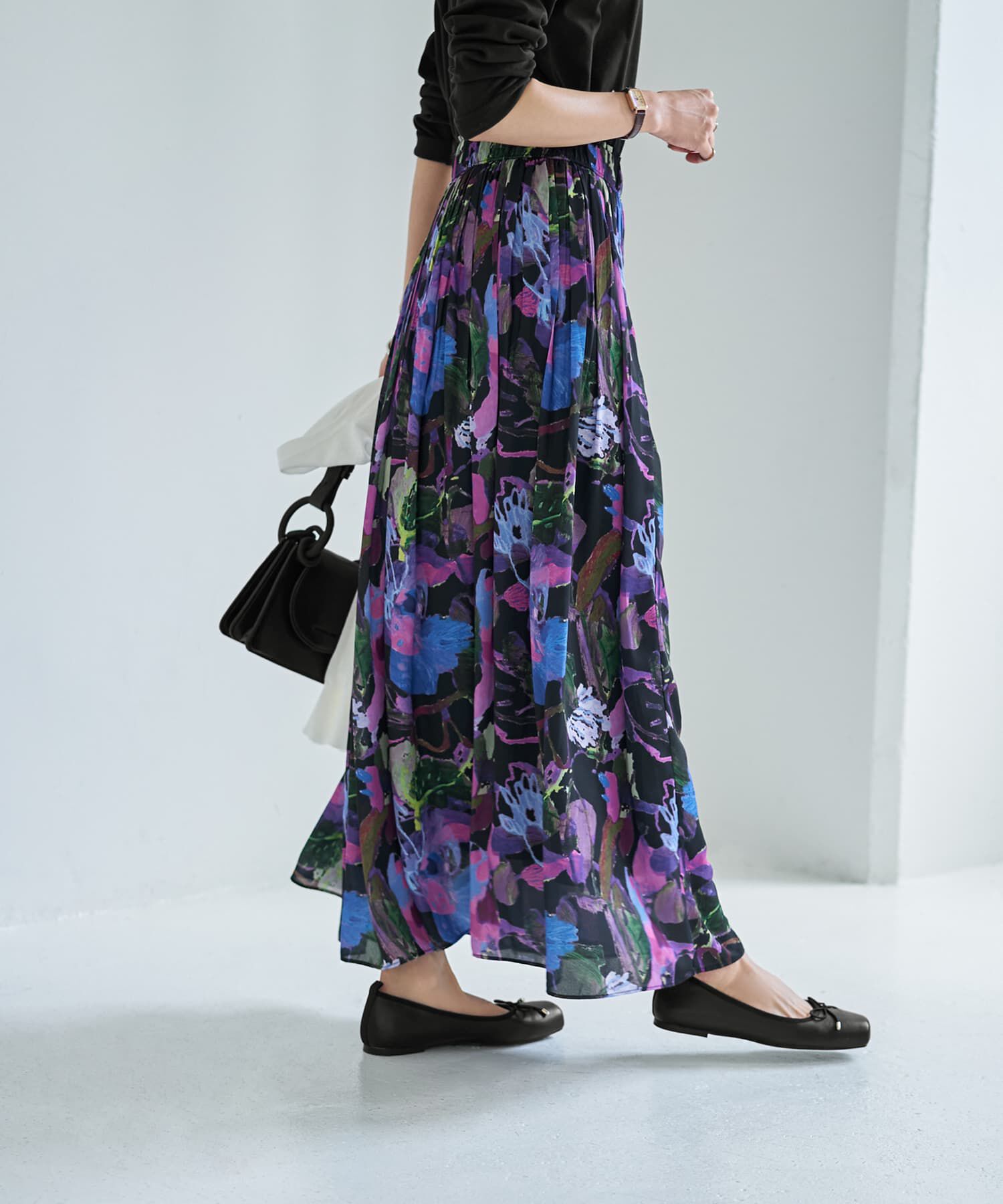 STYLE DELI「【LUXE】リゾートフラワー柄フレアスカート」|スカート|