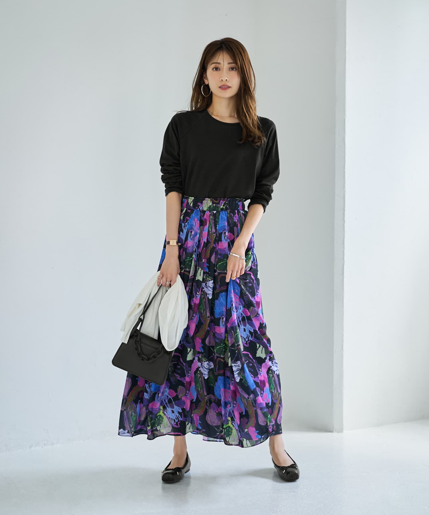 STYLE DELI「【LUXE】リゾートフラワー柄フレアスカート」|スカート|