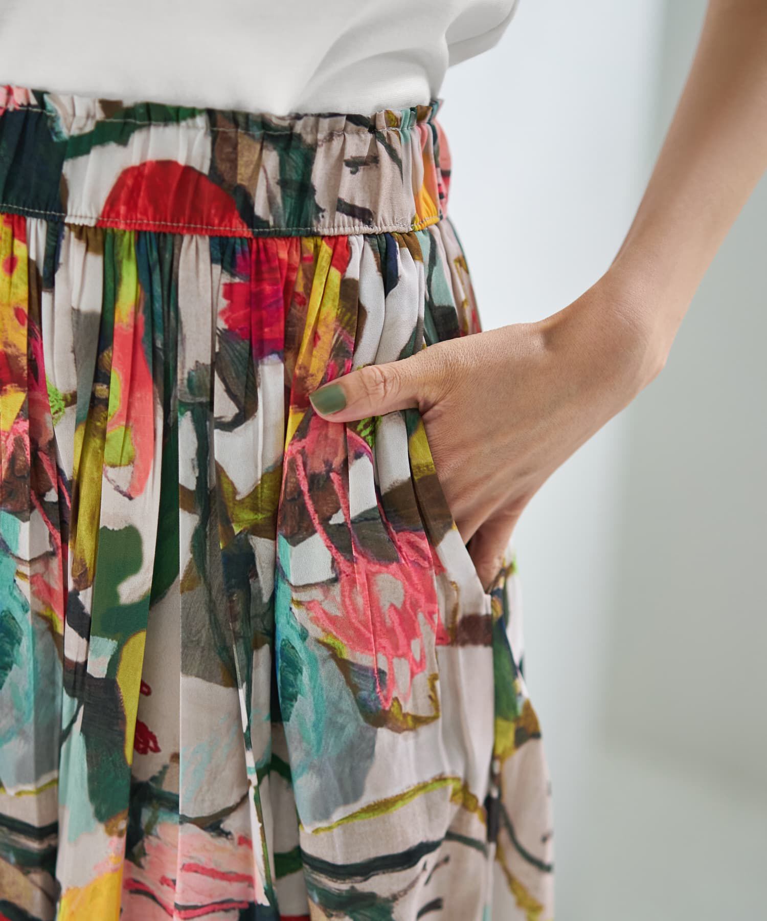 STYLE DELI「【LUXE】リゾートフラワー柄フレアスカート」|スカート|