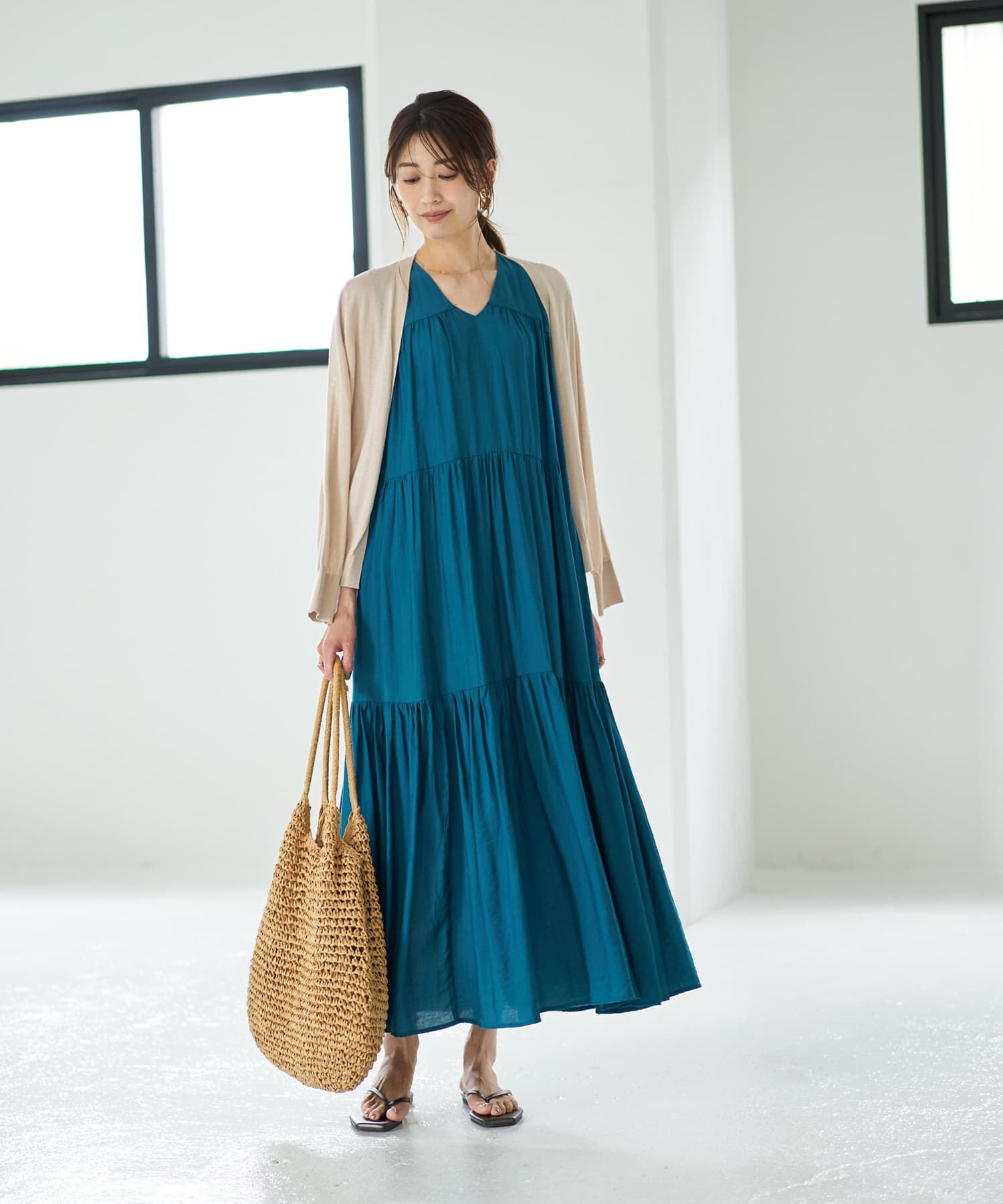 STYLE DELI「【LUXE】楊柳ティアードサマードレスB」|ワンピース|