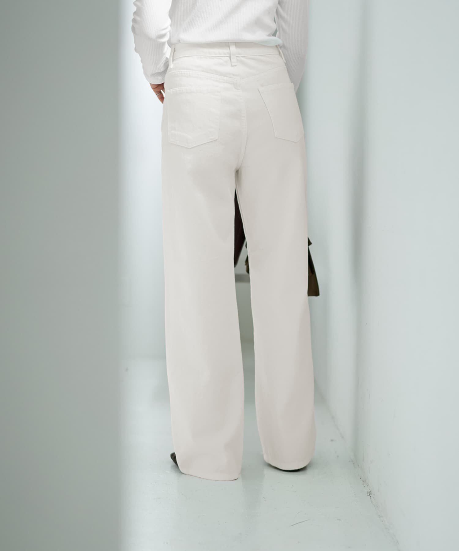 STYLE DELI「セミワイドストレートホワイトデニム」|デニム|