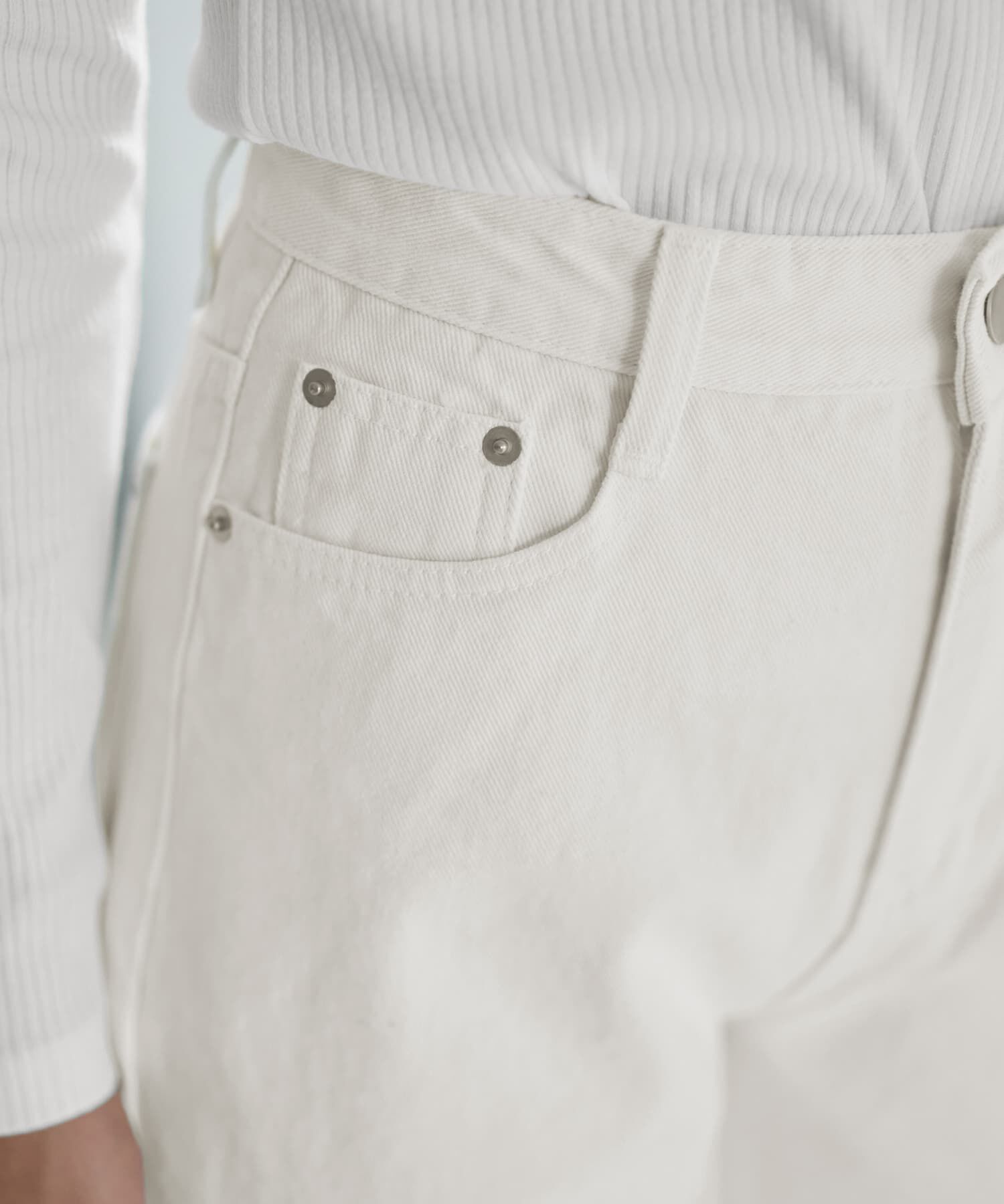 STYLE DELI「セミワイドストレートホワイトデニム」|デニム|