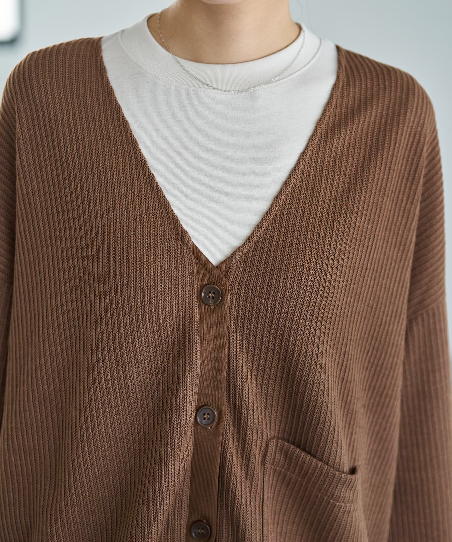 STYLE DELI「リラックスニットソーカーディガン」|カーディガン|