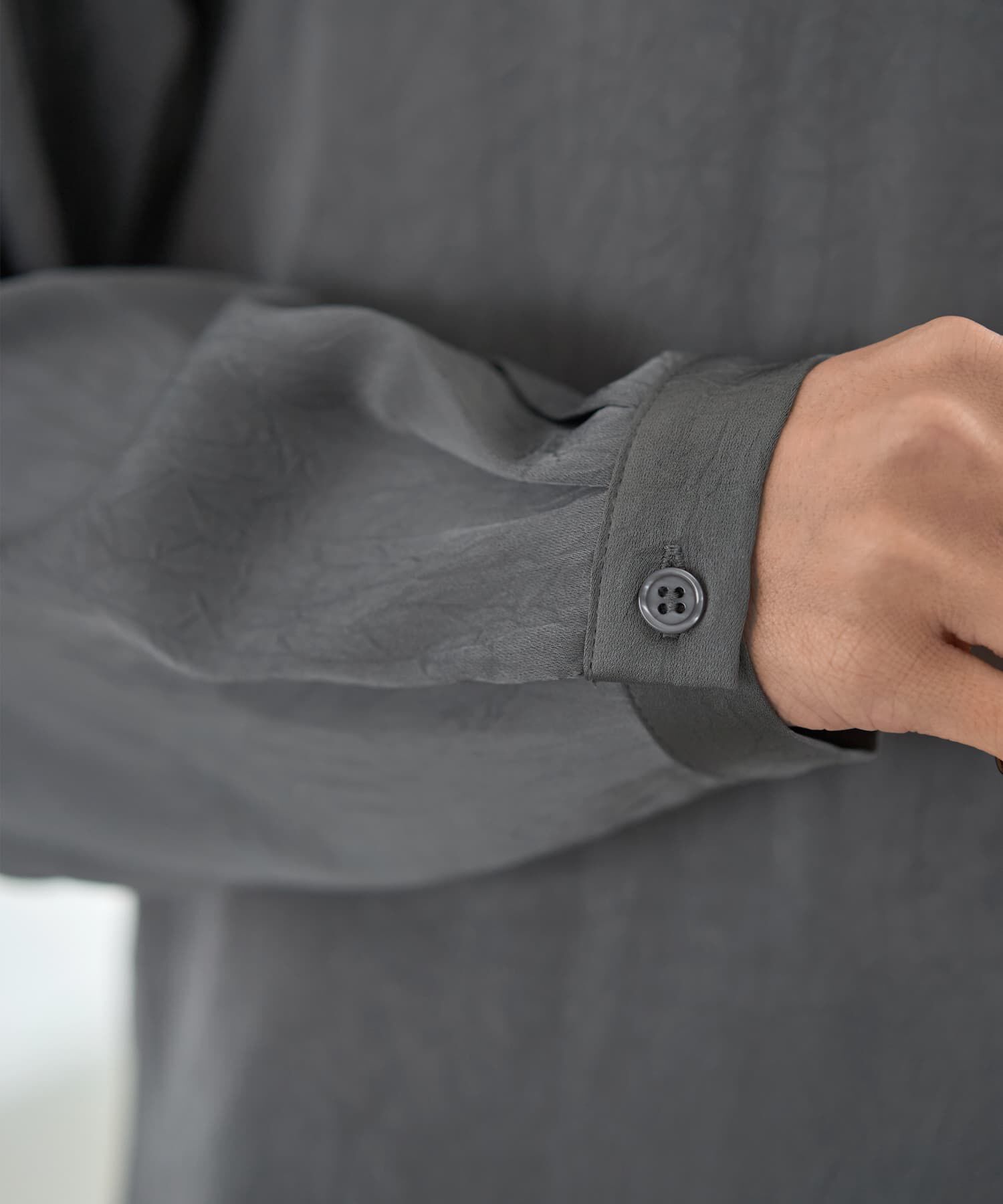 STYLE DELI「【LUXE】シボ入りとろみサテンシャツB」|シャツ・ブラウス|