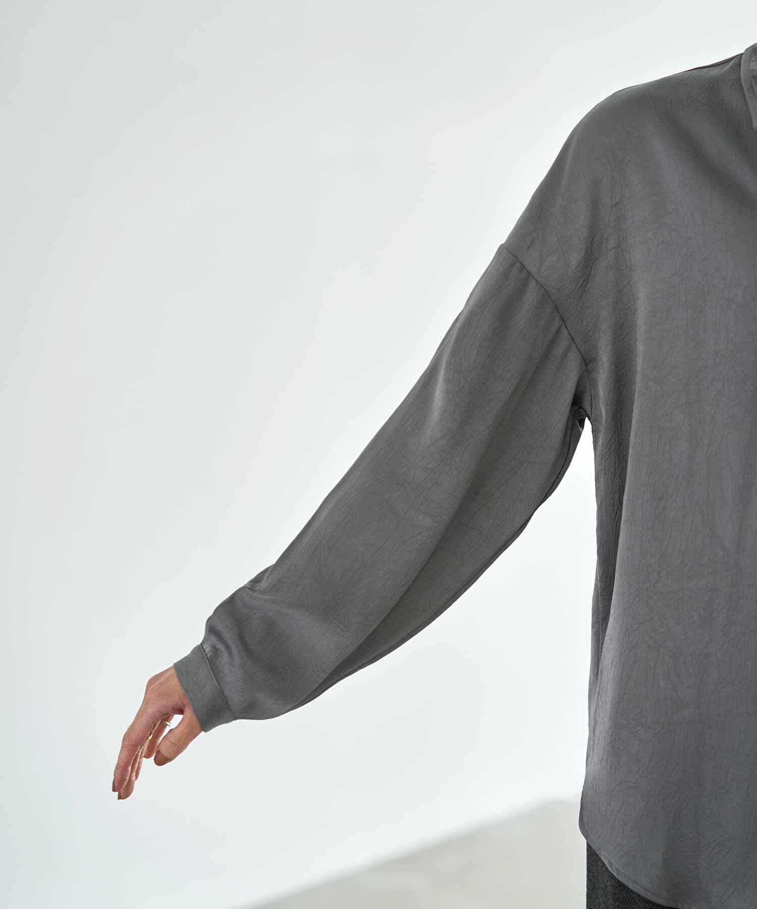 STYLE DELI「【LUXE】シボ入りとろみサテンシャツB」|シャツ・ブラウス|